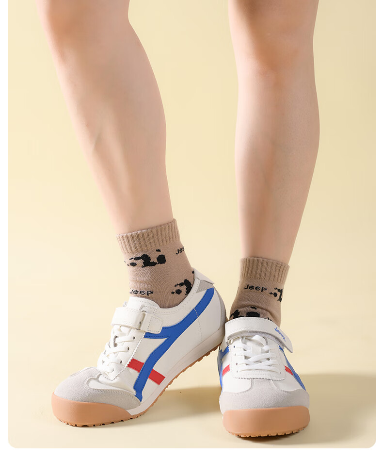 JEEP Kids Socks Boys 100% Cotton Spring Summer Thin Antibacterial Deodorant Sweat-Absorbing Breathable Mid-Calf Unisex Children's Socks Age 10 6