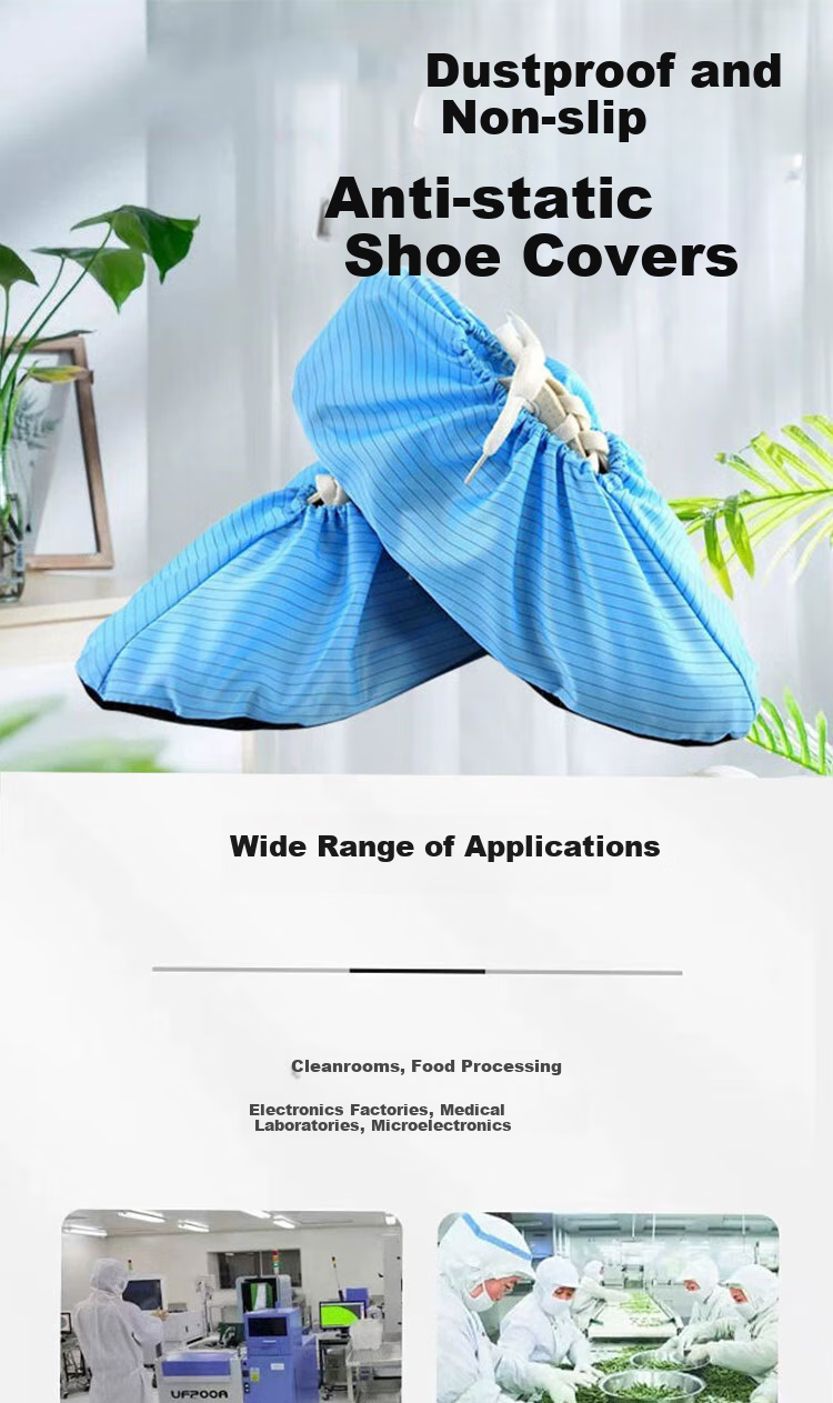 Yanmeier Anti-Static Shoe Covers, Thickened Non-Slip Soles, Breathable Dust-Proof Covers for Students' Computer Rooms, Laboratories, And Cleanrooms 1