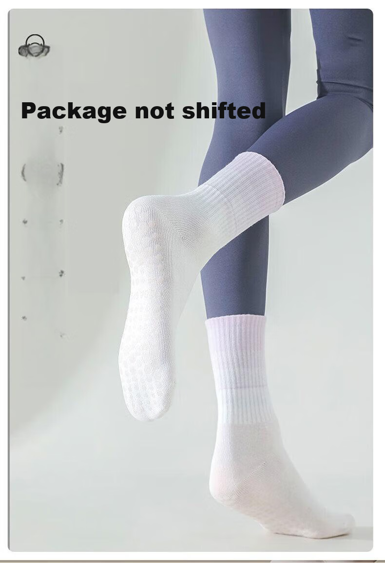 Duweike Yoga Socks for Women, Mid-Calf Length, Professional Non-Slip Fitness Pilates Exercise Floor Socks with Shark Pants, 3 Pairs 2
