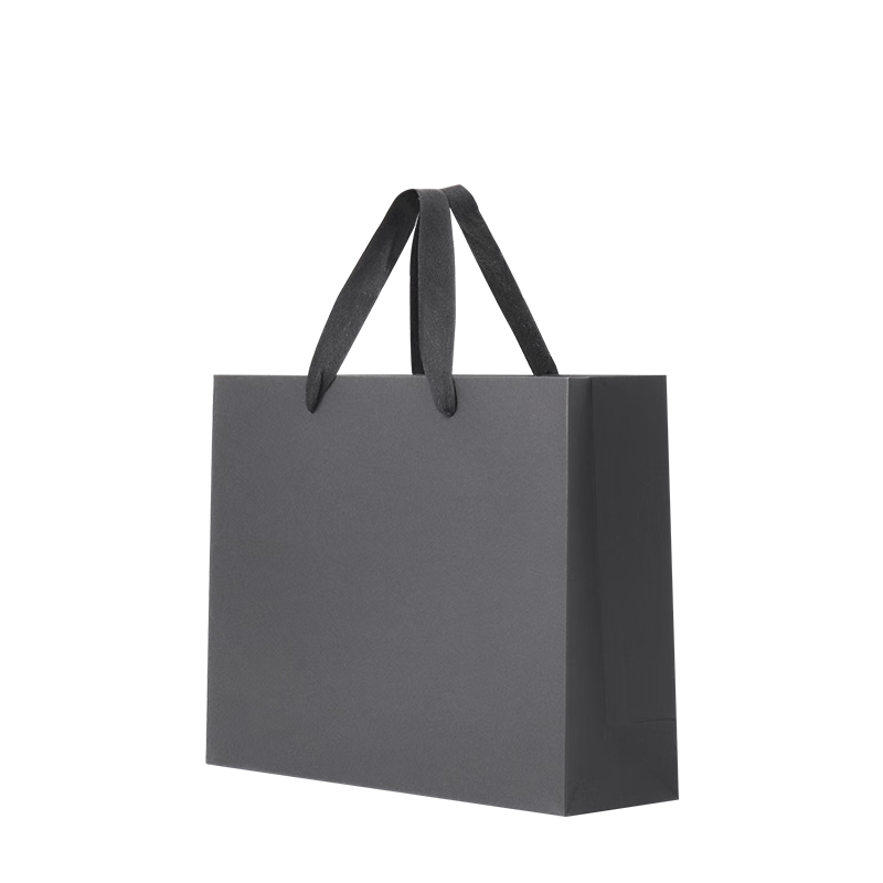 Yougema Black Handbag Gift Bag Thickened, Conference Business Gift Bag, Clothing Liquor Tea Shopping Bag, Gift Paper Packaging Bag, Horizontal Style Small Size 10 Pieces, 27*8*21cm