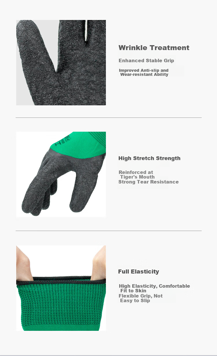 Gongpinxing Nitrile Work Gloves, Durable, Breathable, Odor-Resistant, Waterproof, Oil-Proof, for Construction And Auto Repair, Thick Rubber Gloves [12 Pairs], Blue And White Nitrile [Beijing Warehouse] 4