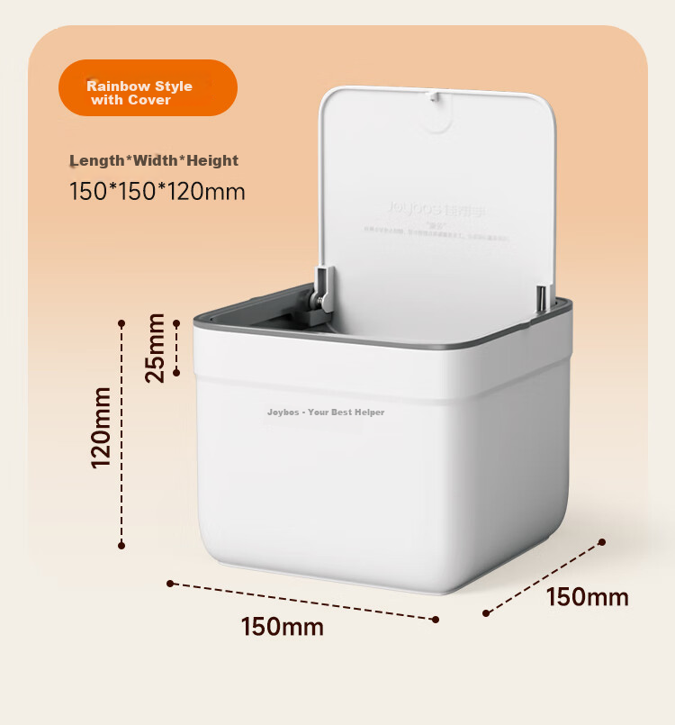 Jiabangshou Car Desktop Trash Can, 2.4L with Lid, Storage Push-Button Garbage Bin, Dressing Table Waste Collection Container 14