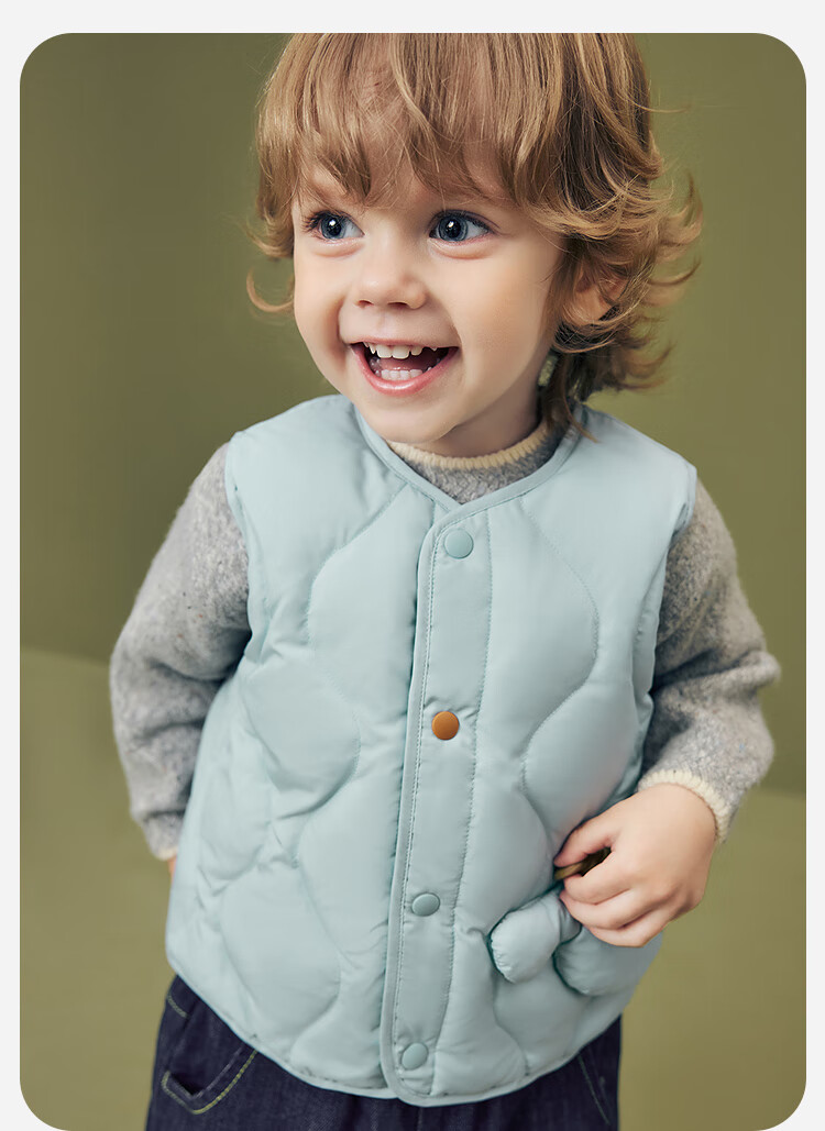 Minibala Kids Unisex Baby Down Vest Waterproof Skin-Friendly Comfortable Warm Winter Jacket 1