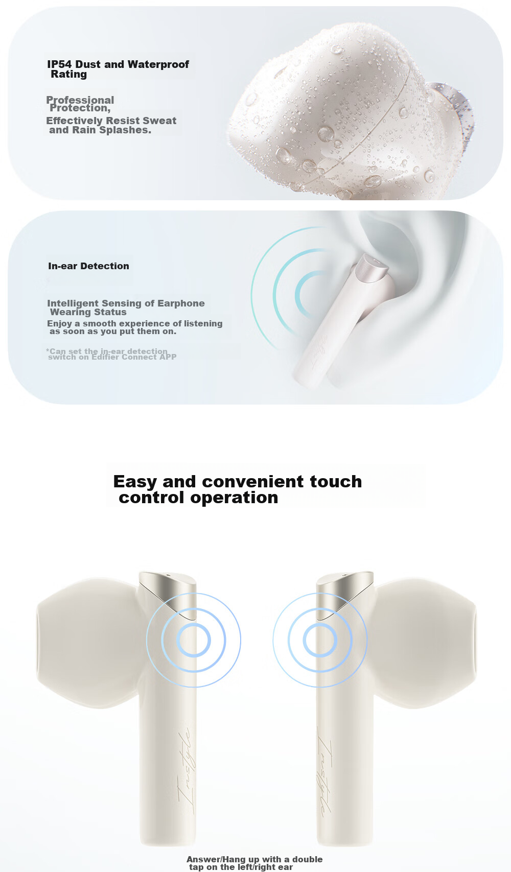 Manbuzhehuazai Magic ANC True Wireless Bluetooth Earphones, Semi-In Active Noise Cancellation, 30-Hour Battery Life, Dual Device Connection, Compatible with Apple, Huawei, Xiaomi, Bean Gree 20