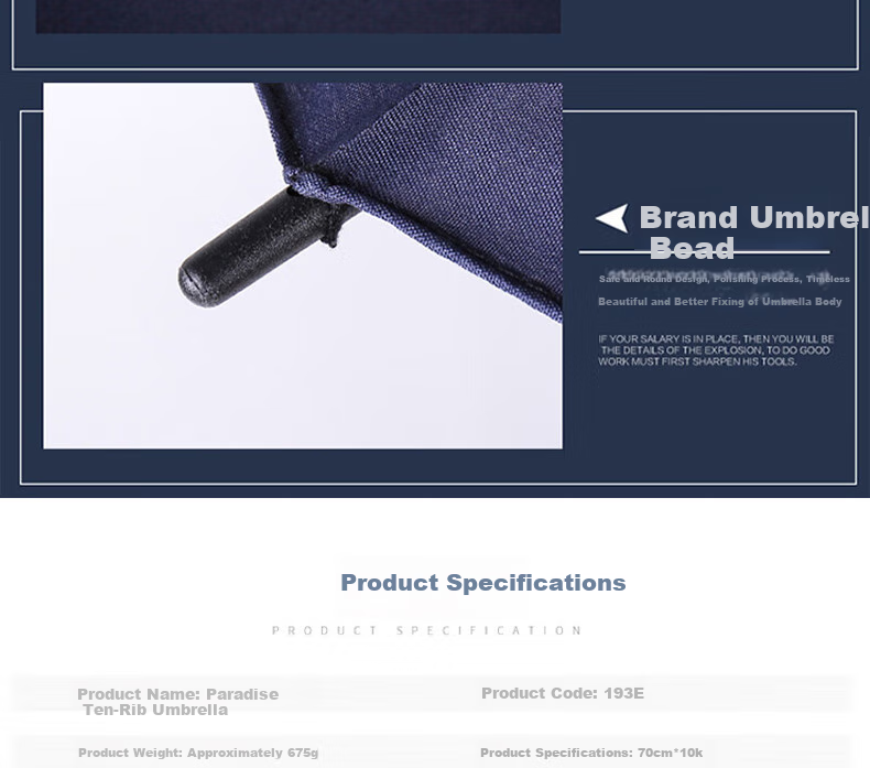Tiantangshan Windproof Double Umbrella, Long Handle, 10 Ribs, Extra Large Size, Semi-Automatic Straight Pole, Suitable for Both Sun And Rain, Business Umbrella, Deep Navy Blue 11