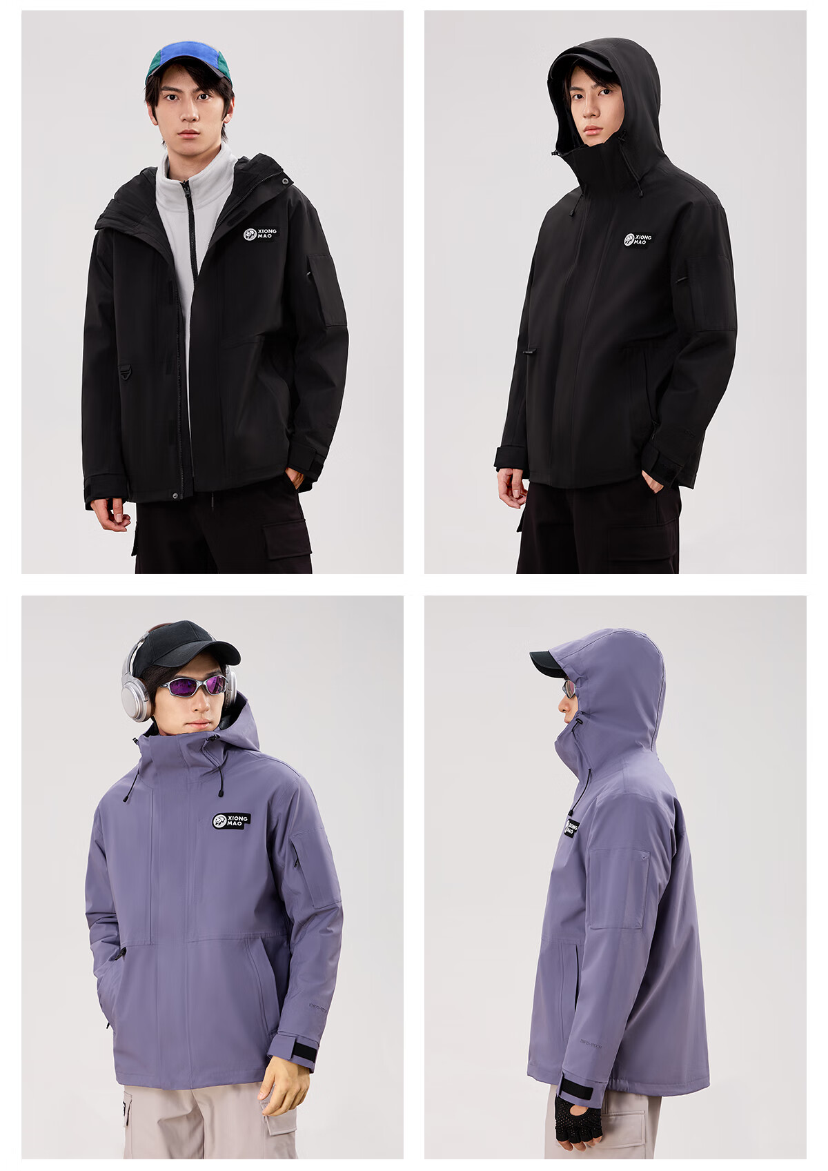 Panda Camel Series Outdoor Three-in-One Waterproof Windproof Thermal Mountaineering Jacket with Down Liner, Men's M 26