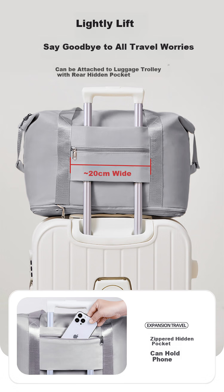 Banzheni Travel Bag Large Capacity Expandable Suitcase for Men And Women, Storage Bag for Maternity And Fitness, Handheld Crossbody Bag 4