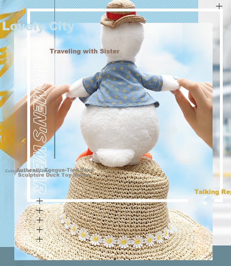 Aishangxiong, Talking Duck Baby Learning to Speak Toy, Children's Tongue-Twisting Duck, Aggressive Duck Plush Toy, Birthday Gift for Boys And Girls 1