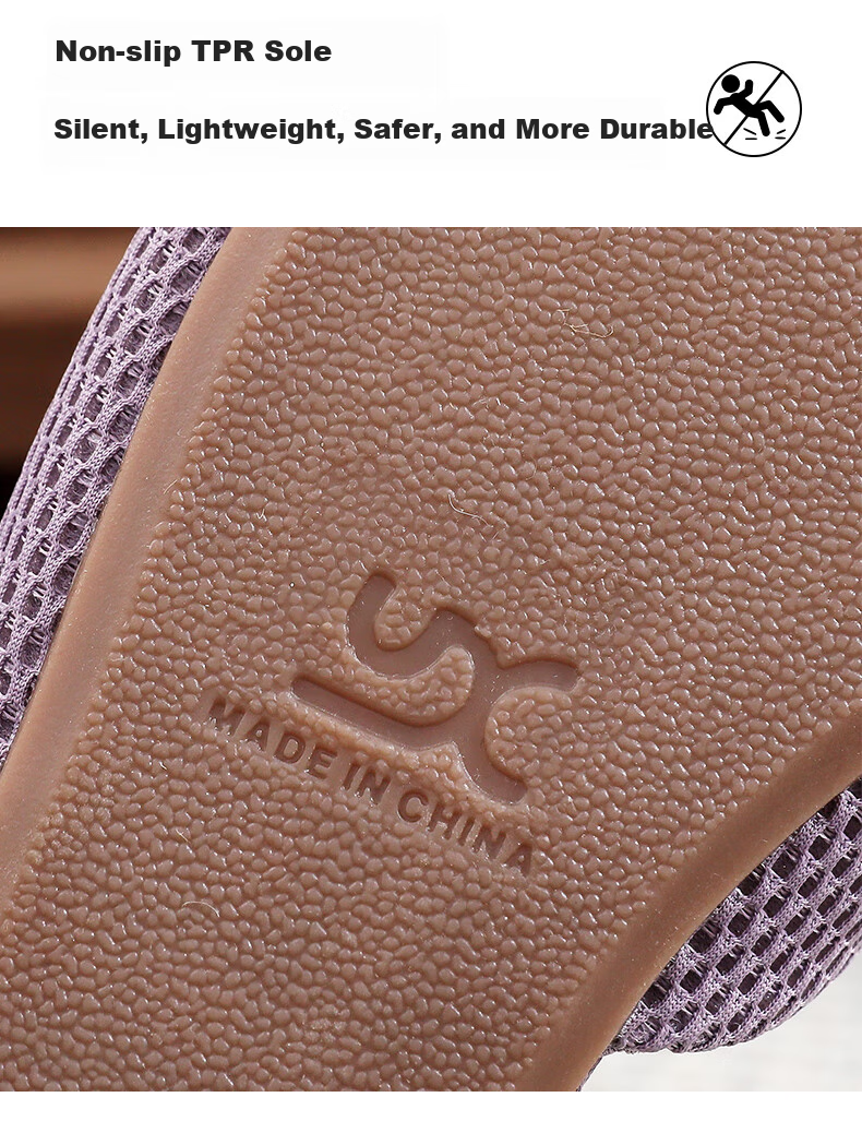Hengyuanxiang Breathable Mesh Sandals for Couples with Cowhide Soles, Non-Slip Open-Toe Home Slippers for Men And Women, Summer, White, Size 40-41 11