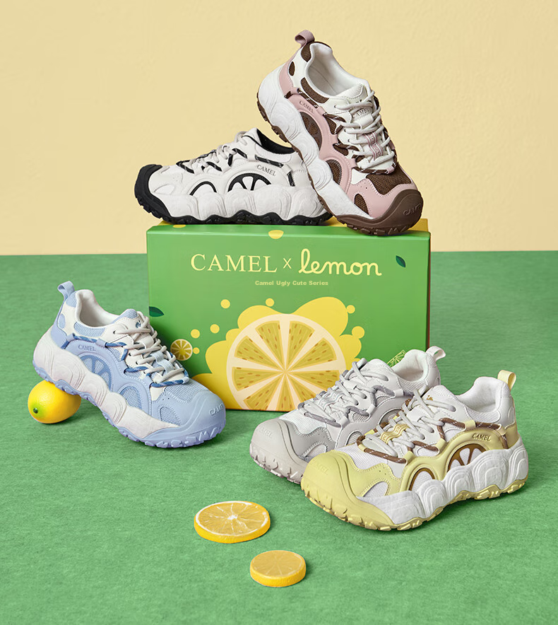 CAMEL [Dilireba's Same Style] Neng Meng Chou Meng Women's Sneakers Casual Sports Shoes L25A202062 Beige/gray 38 44