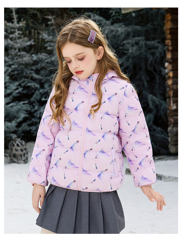 Disney Children's Lightweight Down Jacket Girls Cotton Coat 2026 Autumn Winter New Baby Short Down Jacket 5