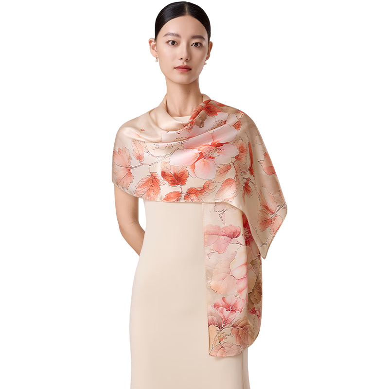 Shanghai Story [Upgraded 30% Encryption] Pure Silk Scarf Mulberry Silk Women's Shawl Wrap Gift for Mom Birthday Mother's Day
