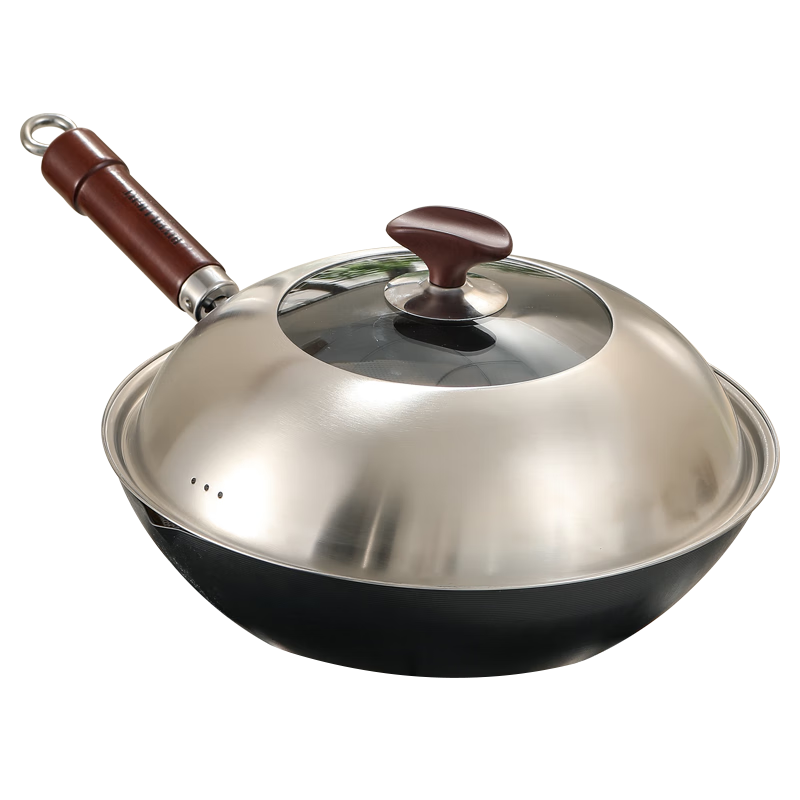 RIVER LIGHT Japanese Imported Cast Iron Wok Pan Versatile 30cm Cooking Pan for Home Use, Compatible with Induction And Gas Stoves