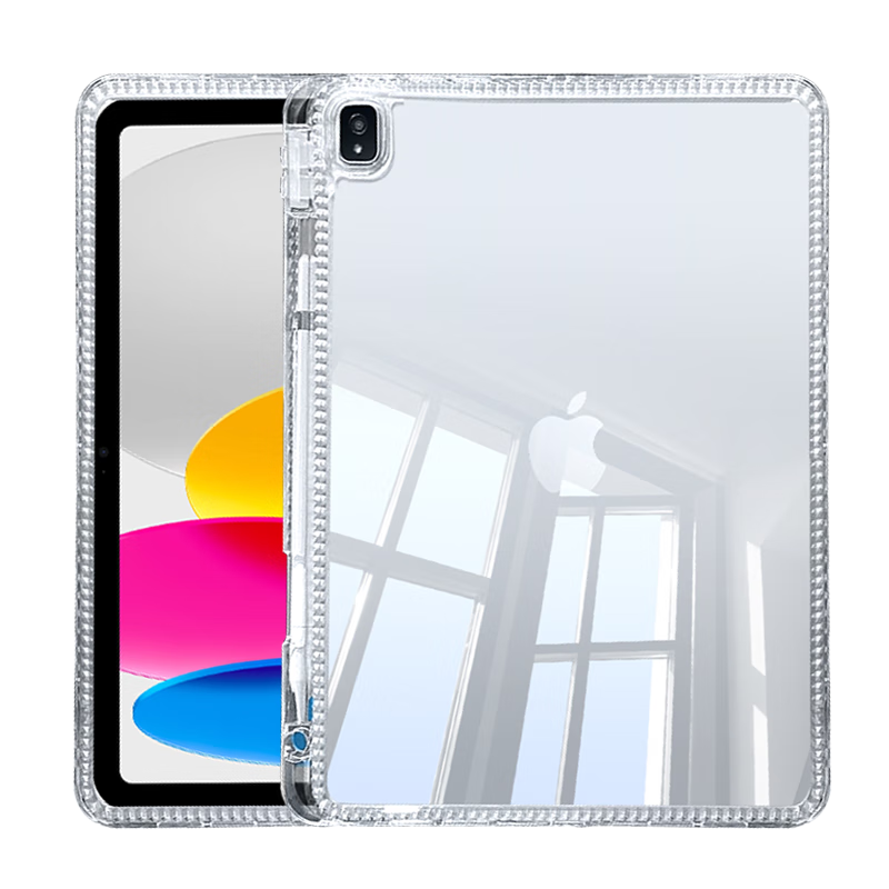 Cooler Master Compatible iPad 12/11/10 Case for Models 26/25/22 A16 Protective Cover 10.9-inch with Pencil Slot Apple Acrylic Transparent Full-Body Shockproof Diamond Pattern Corner Protection