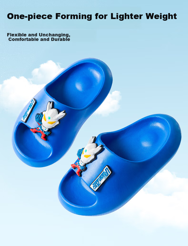 Zhubaba Children's Slippers, Summer Boys Indoor Home Girls Non-Slip Wear-Resistant Soft-Soled Self-Operated Sandals for Ages 6-12, Yellow Size 21 7