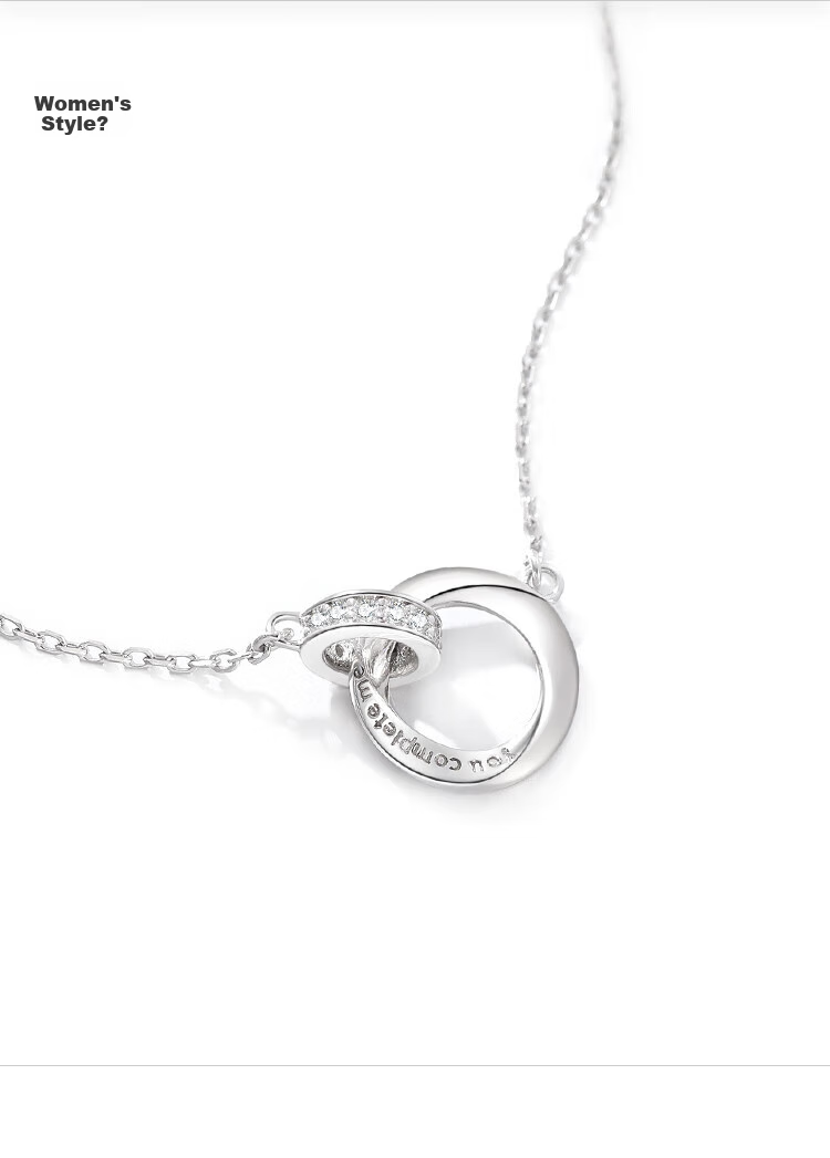 Clect Couple's Necklace for Women, Mobius Ring Alloy Collarbone Chain, Fashion Jewelry, Birthday Gift for Wome 2