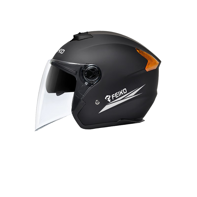 FEIKO National Standard Dual-Lens Helmet 3C Certified Electric Vehicle Helmet Unisex Four-Season Breathable Anti-Fall Safety Cap Black L