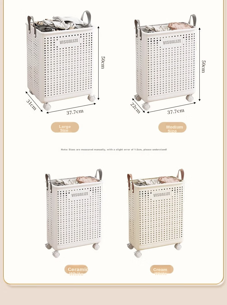 Jiadu Laundry Hamper, Household Bathroom Laundry Basket, Large Capacity Storage Basket, Foldable Laundry Basket, Bathroom Clothes Organizer 5