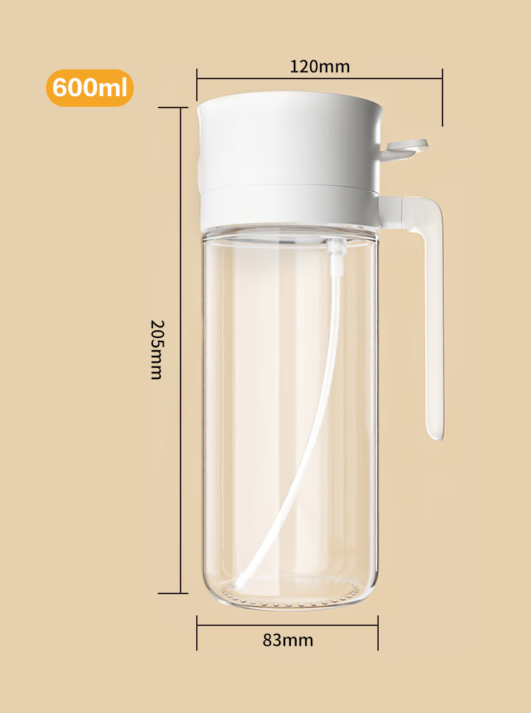 Jiabangshou 500ml Glass Oil Sprayer and Pourer Dual-Use Kitchen Oil Bottle with Spray and Measuring Function 2