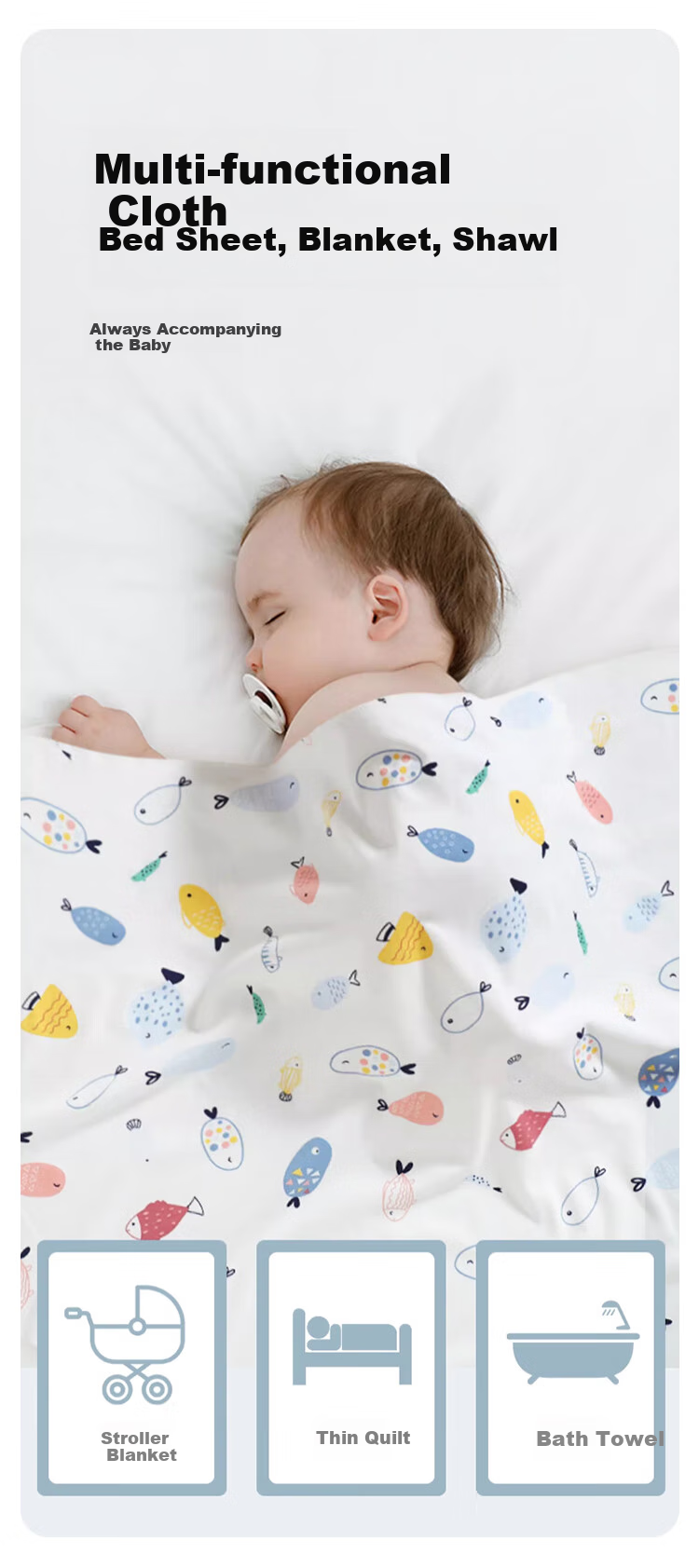 Guangduola Swaddle Blanket, Pure Cotton Newborn Baby Wrap, Maternity Ward Swaddling Cloth, Sleeping Bag, 2-Pack 8