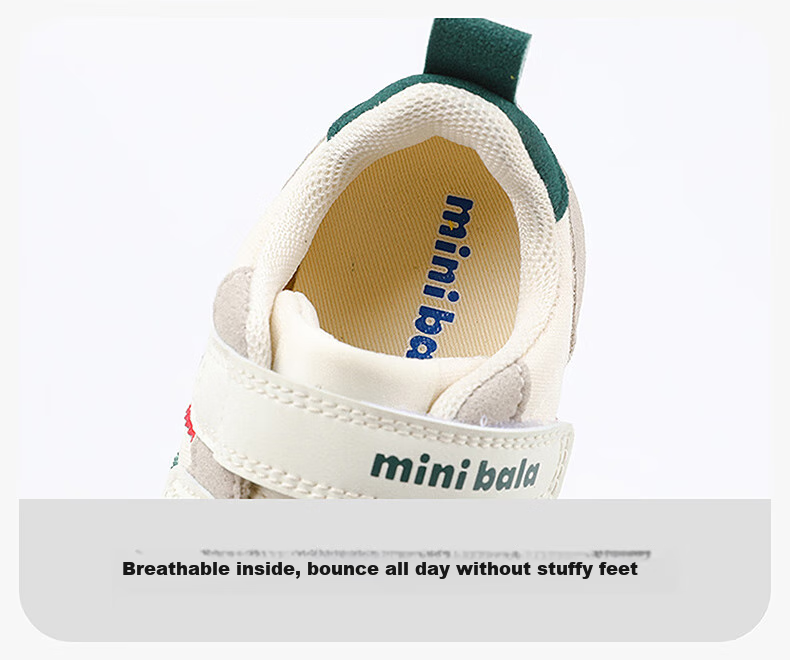 Minibala New Children's Training Shoes, Baby Walking Shoes, Toddler Casual Sneakers with Double Velcro Straps 7