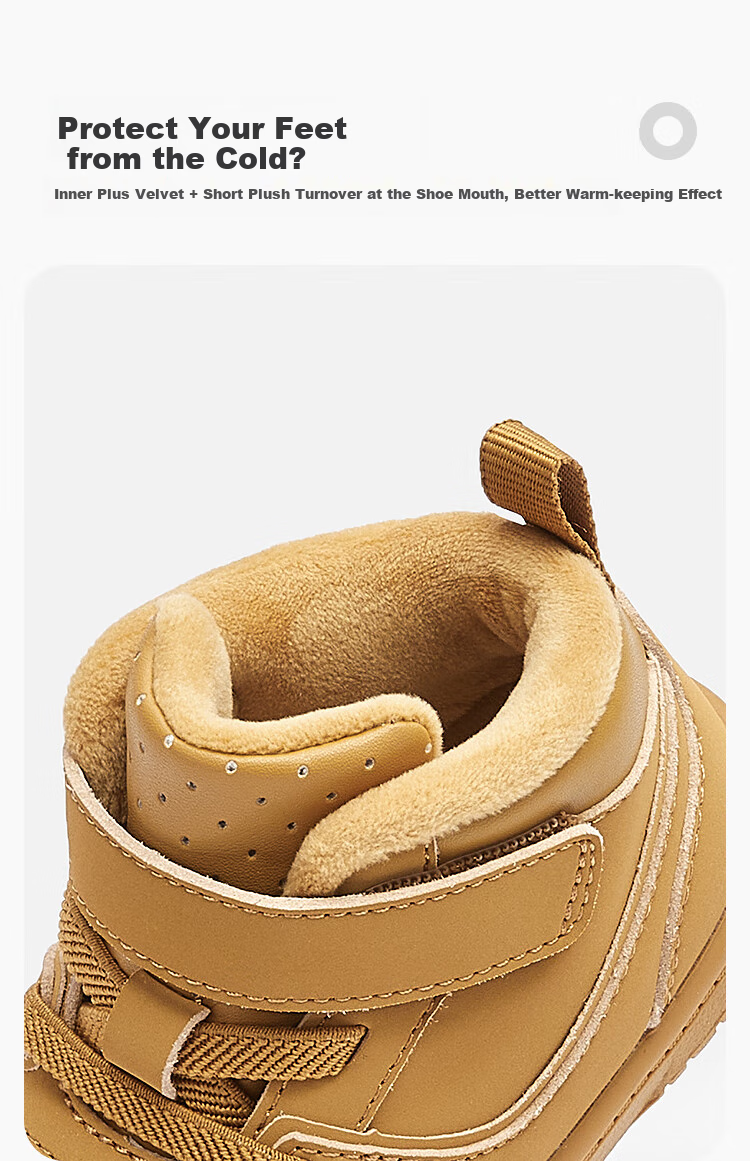 BALABALA Children's Shoes, Kids' Sneakers for Boys And Girls, Toddler Shoes, Autumn And Winter High-Top Shoes, Fleece-Lined, Non-Slip 8