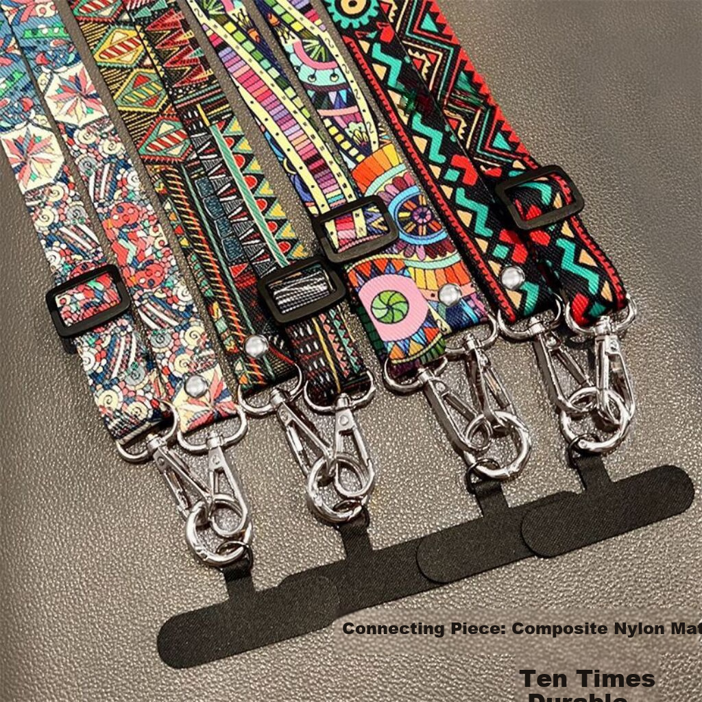 Dipuer Phone Strap, Neck Strap, Crossbody Strap, Vintage Phone Strap, Phone Case Pad, Clip, Anti-Loss Strap, Neck Strap Patch, Anti-Theft Strap [Beilu Qinglan] 7