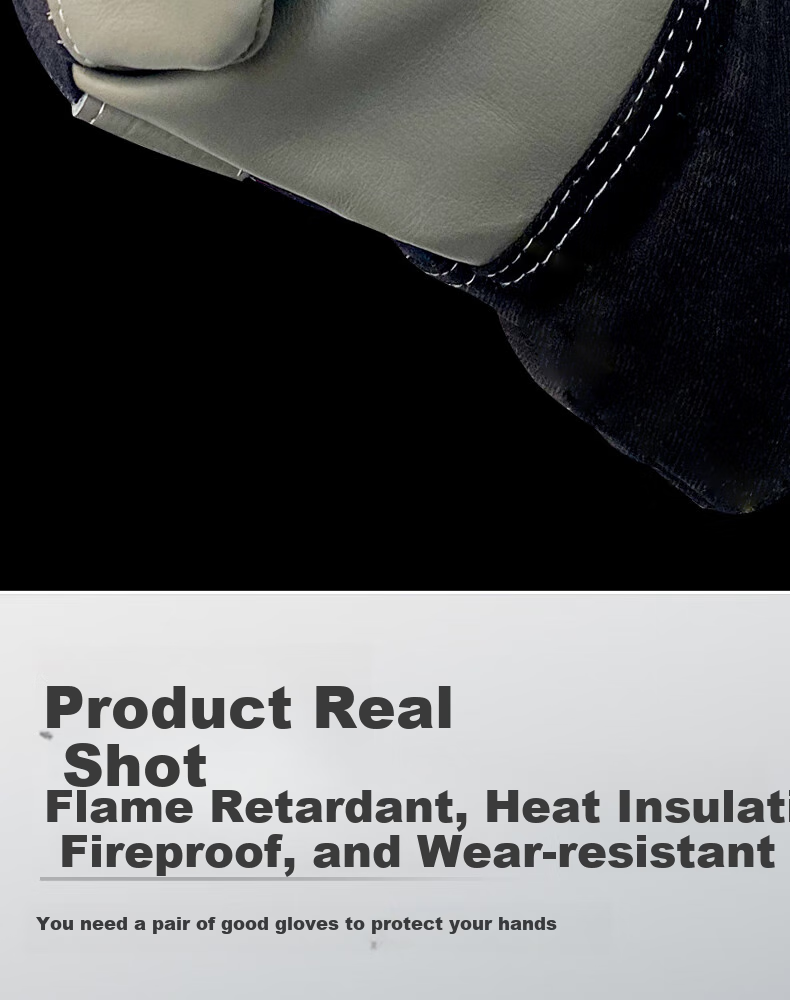 Shengfang Half Leather Welding Gloves, Heat-Resistant Insulated Welding Two-Layer Cowhide Leather Work Gloves for Construction Sites, 5 Pairs 18