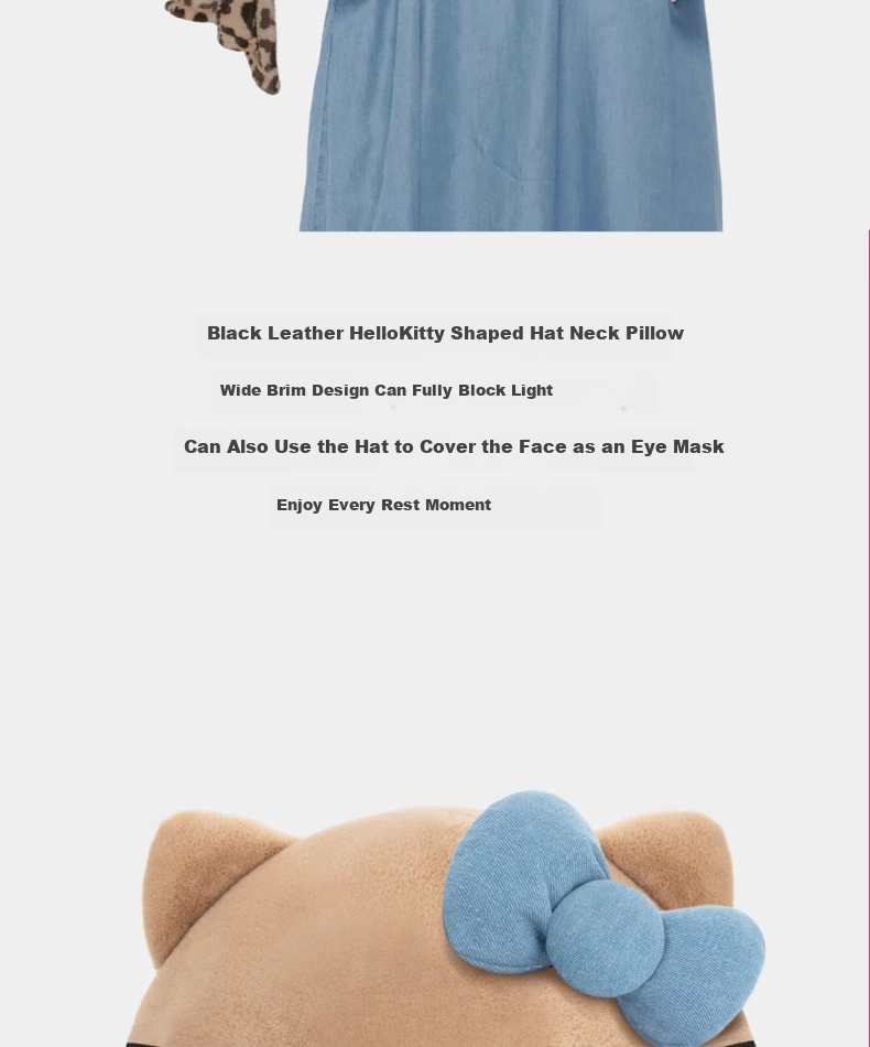 Tbh Sanrio Hello Kitty Travel Nap Set: Canvas Bag, U-Shaped Pillow, Blanket Three-Piece Set, Fleece Blanket Gift 10