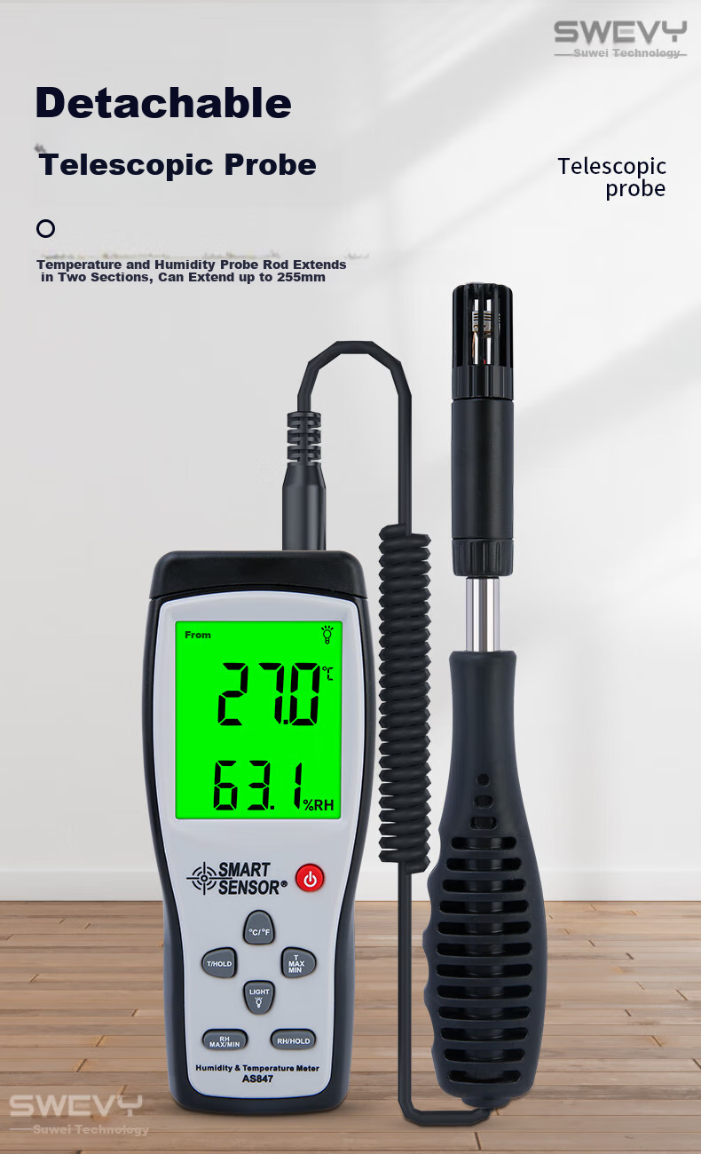 Xima AS847 Handheld Thermometer And Hygrometer, High-Precision Industrial Digital Temperature And Humidity Meter 14