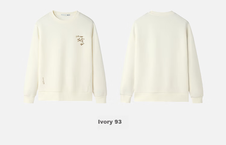 HLA Men's Autumn 2025 Mountain Not High Series Embroidered Flower Soft Long Sleeve Men's Sweatshirt 10