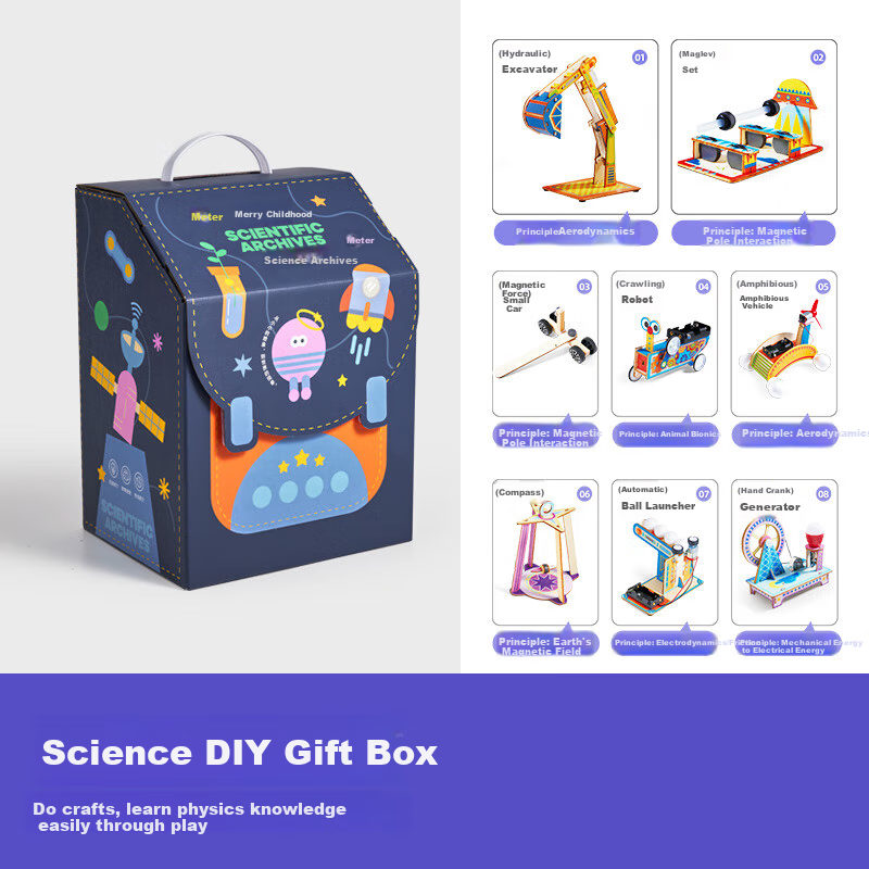 Meiletongnian Children's Science Experiment Kit, Elementary School Physics DIY Craft Set for Boys And Girls Aged 7-10, Educational Toy Birthday Gift