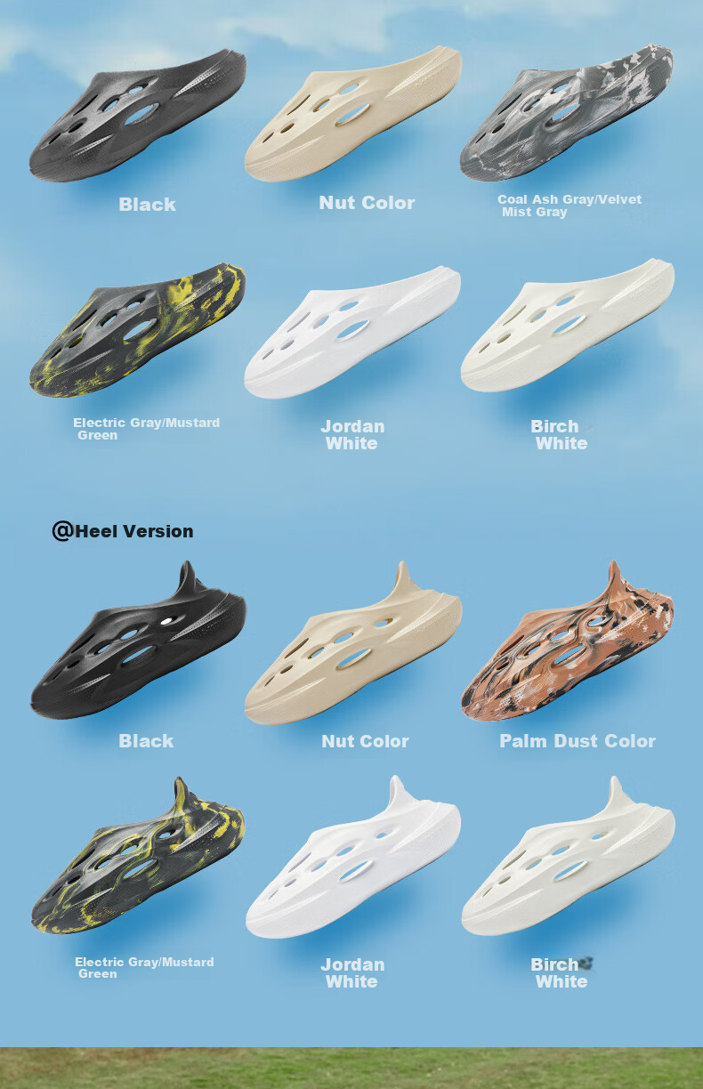QIAODAN Crocs-Style Perforated Shoes for Men, Summer Breathable Soft Elastic Casual Sandals, Outdoor Beach Sports Slippers 13