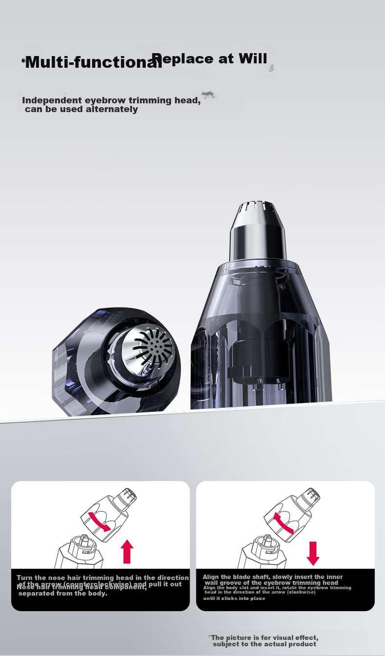 Beici H4 Electric Nose Hair Trimmer for Men, Rechargeable Shaver, Nasal Cleaner, Nose Hair Removal Tool, Birthday Gift for Husband Or Boyfriend, Mid-Autumn Festival Present 8