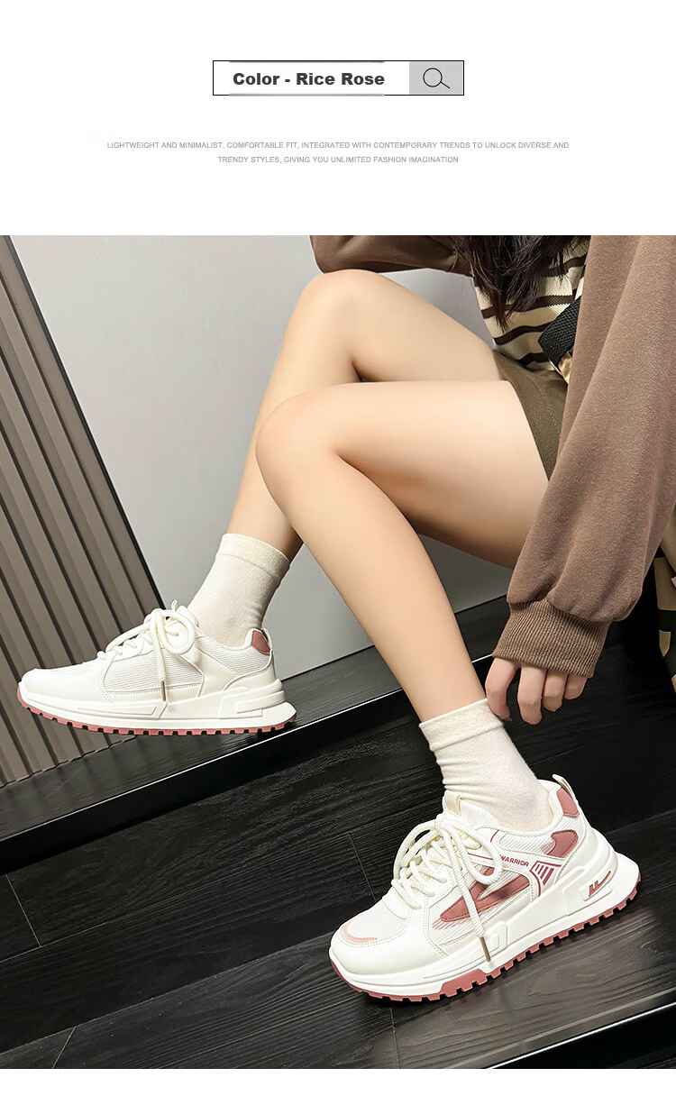 Huili Women's Shoes, 2025 Winter Fashion Youthful Sneakers, Versatile Mesh Sports Shoes for Women, Mika Khaki Color, Size 35 15
