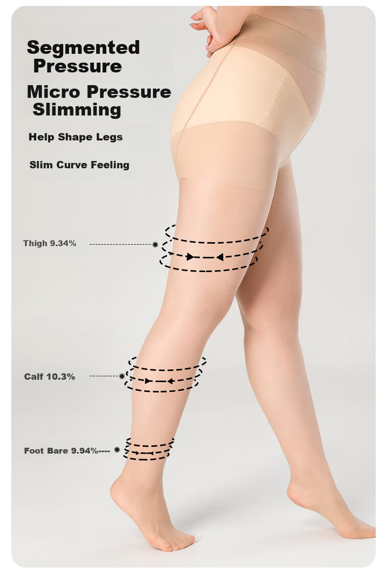 BONAS 26 New Style Stockings for Women, Plus Size Double Padded Ultra-Thin Pantyhose, Skin Color, Plus Size, Leggings, Bare Leg Effect 8