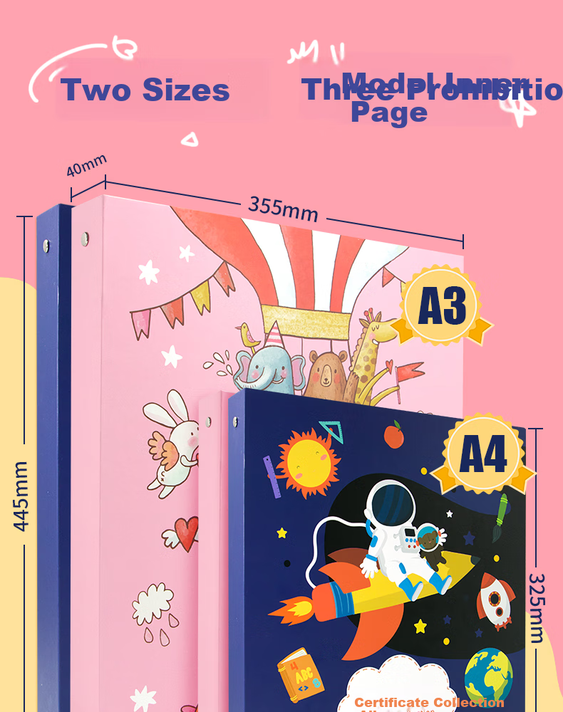 Jindeli Elementary School Student Certificate Collection Album, A4 Honor Certificate Storage Book, Children's Picture Work Preservation Loose-Leaf, Middle And High School Graduation Souvenir Album, Birthday Gift Photo Album, Blue CB2014 3