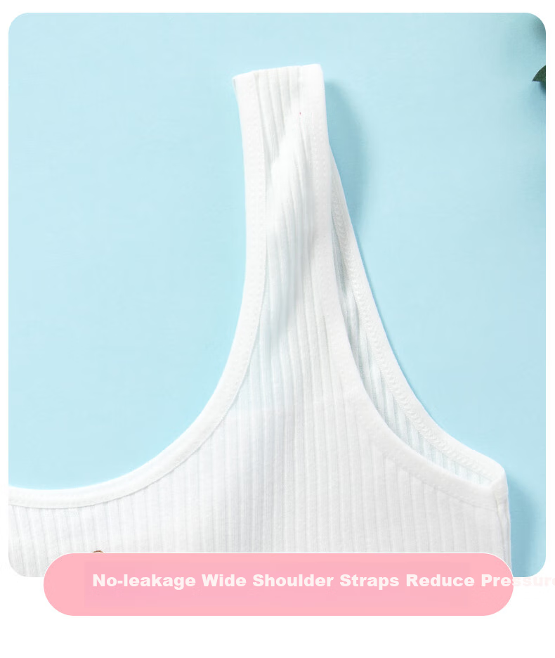 Dingguagua 2-Piece Girls' Underwear, First Stage Children's Puberty Cotton Anti-Nipple Show Bra for 8-14 Year Old Girls 13