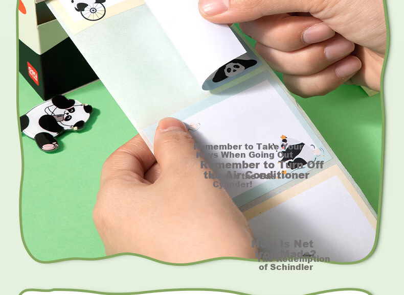 Deli Panda Dudu Pull-Out Sticky Notes, Student Boxed Memo Pads, 70*55mm (200 Sheets), BT414 10