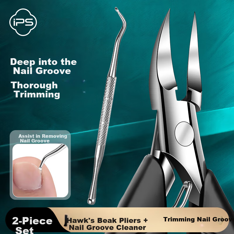Baoshi Ingrown Toenail Specialized Nail Clipper, Eagle Beak Nail Nipper, Pedicure Knife Set, Stainless Steel Nail File