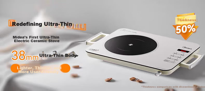 Midea Ceramic Cooker with Tea Brewing Function, Induction Cooker for Home Use, Ultra-Thin 38mm New Large Panel, 2200W High Power, Electromagnetic Stove for Hot Pot And Stir-Frying, Electric Cooker HW22EF01 1