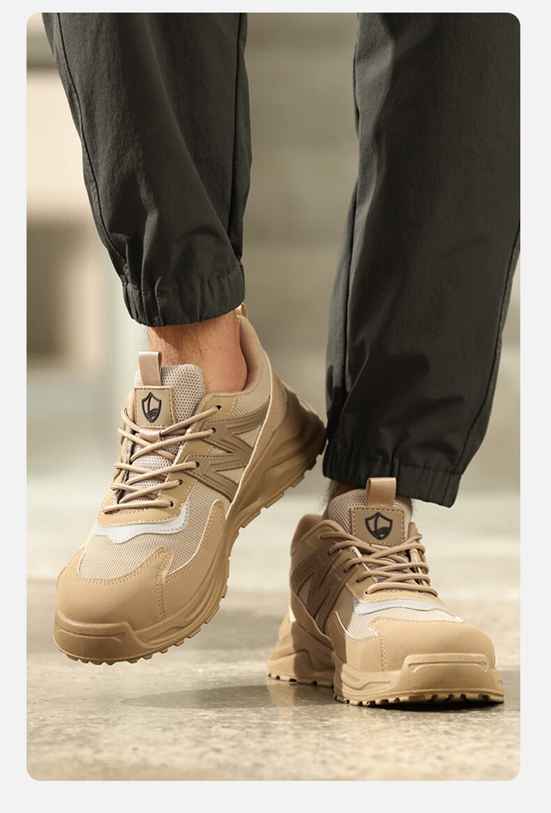 BlueOwl Shield Men's Lightweight Soft Sole Anti-Smash Steel Toe Anti-Puncture Durable Work Safety Shoes D213BN 38 5