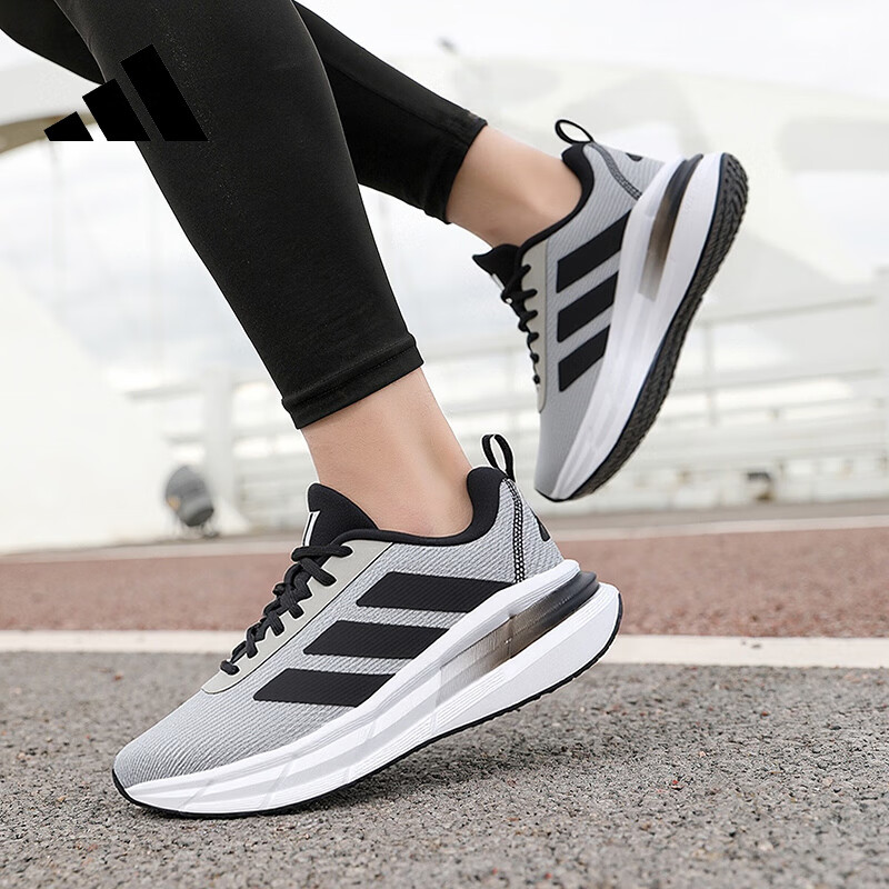 Adidas Unisex Outdoor Training Comfortable Breathable Casual Running Shoes Light Grey/Carbon Black/Black No.1 Size 36