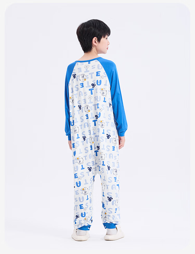 Jiusuiban Children's One-Piece Pajamas Boys Autumn Winter Class A Anti-Kick Split-Leg Sleeping Bag Comfortable Cotton Homewear for Toddlers and Kids 13