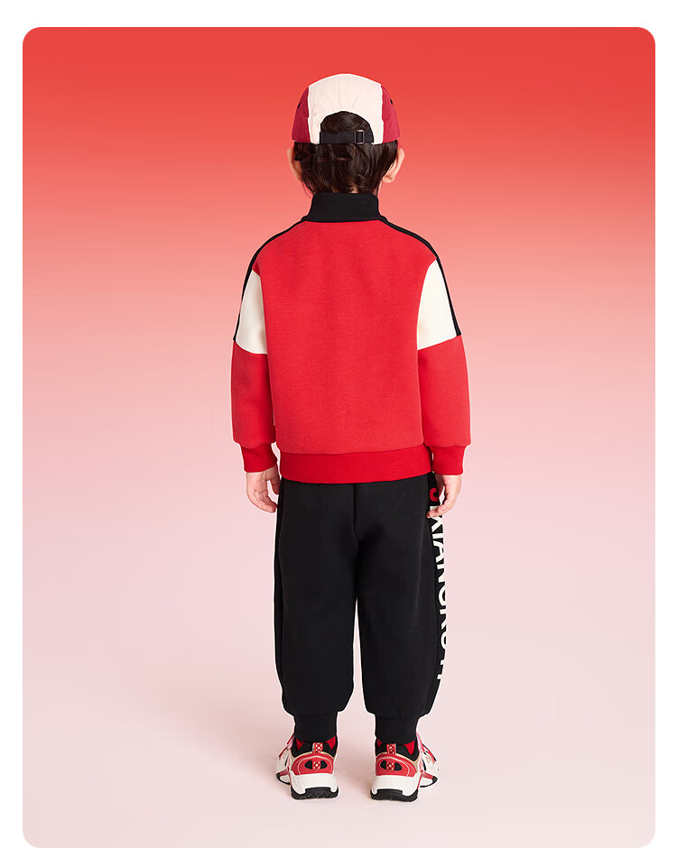 Balabala Kids Boys' Outfit 2025 New Spring Autumn Baseball Jacket Red New Year Celebration Trendy Clothes 13