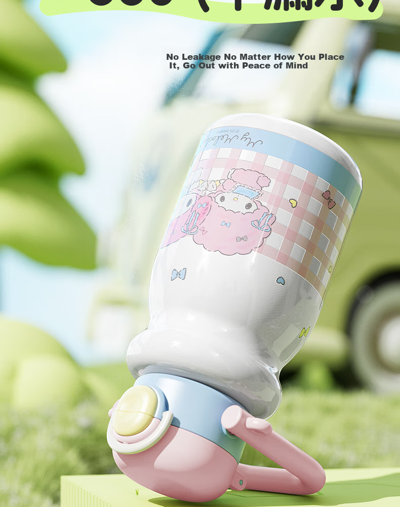SANRIO Water Bottle, 316 Stainless Steel Insulated Cup, Hot And Cold Cup, 540ML Capacity, Dual-Use Children's Water Bottle, 2556 Kuromi 15