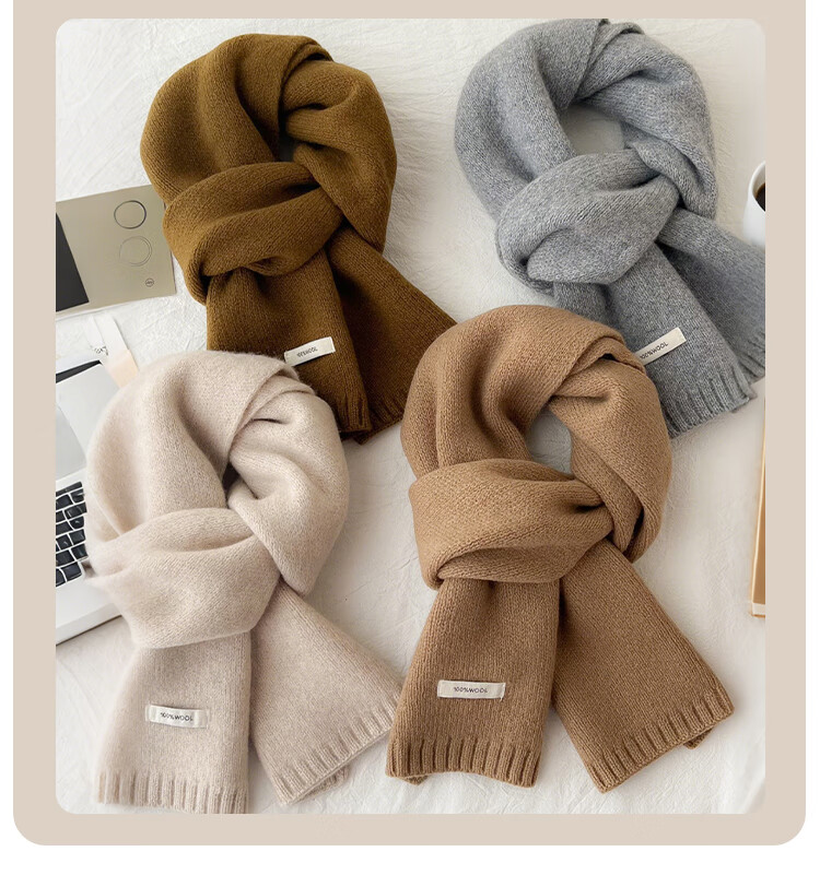 FitonTon Women's Winter Scarf 100% Wool Thick Warm Shawl Neck Warmer Gift Box for Girlfriend Birthday New Year 3