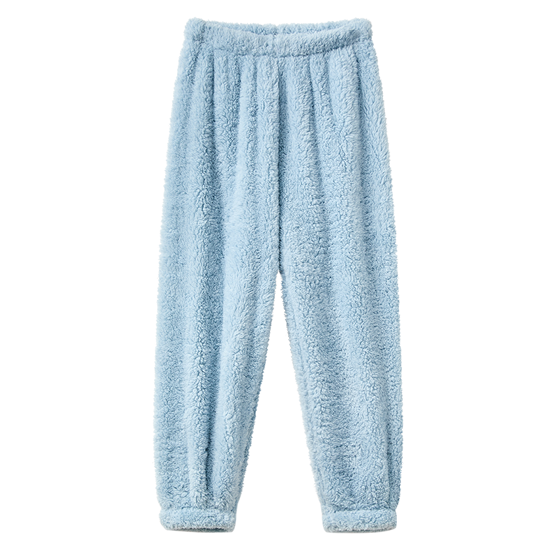 LangSha Kids Flannel Sleep Pants Boys Thickened Coral Fleece Home Pants Autumn Winter