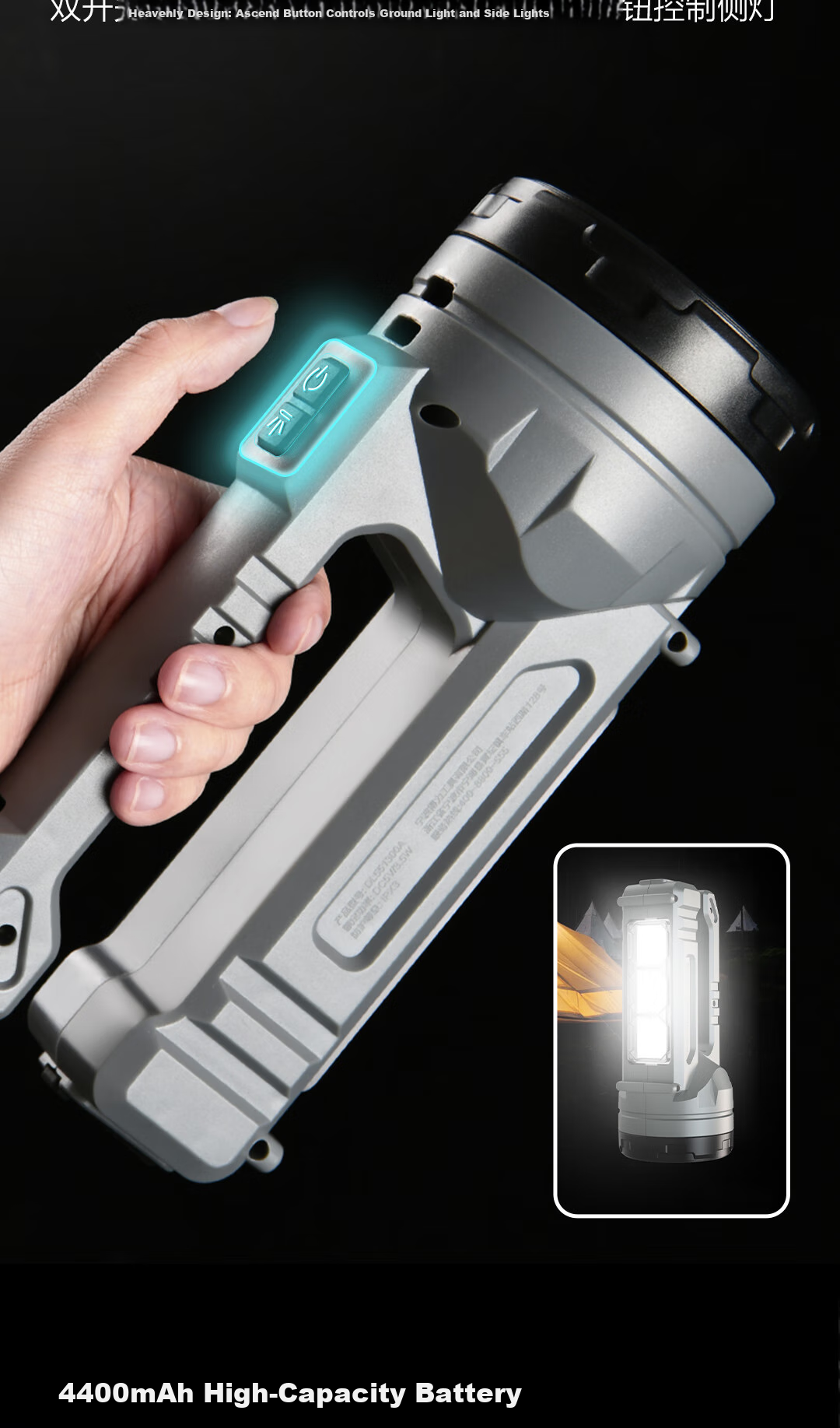 Deli Flashlight, Typhoon Emergency Light, High Brightness, Long Battery Life, Ultra-Bright, Long-Range, Handheld Searchlight, Emergency Patrol Mining Lamp 6