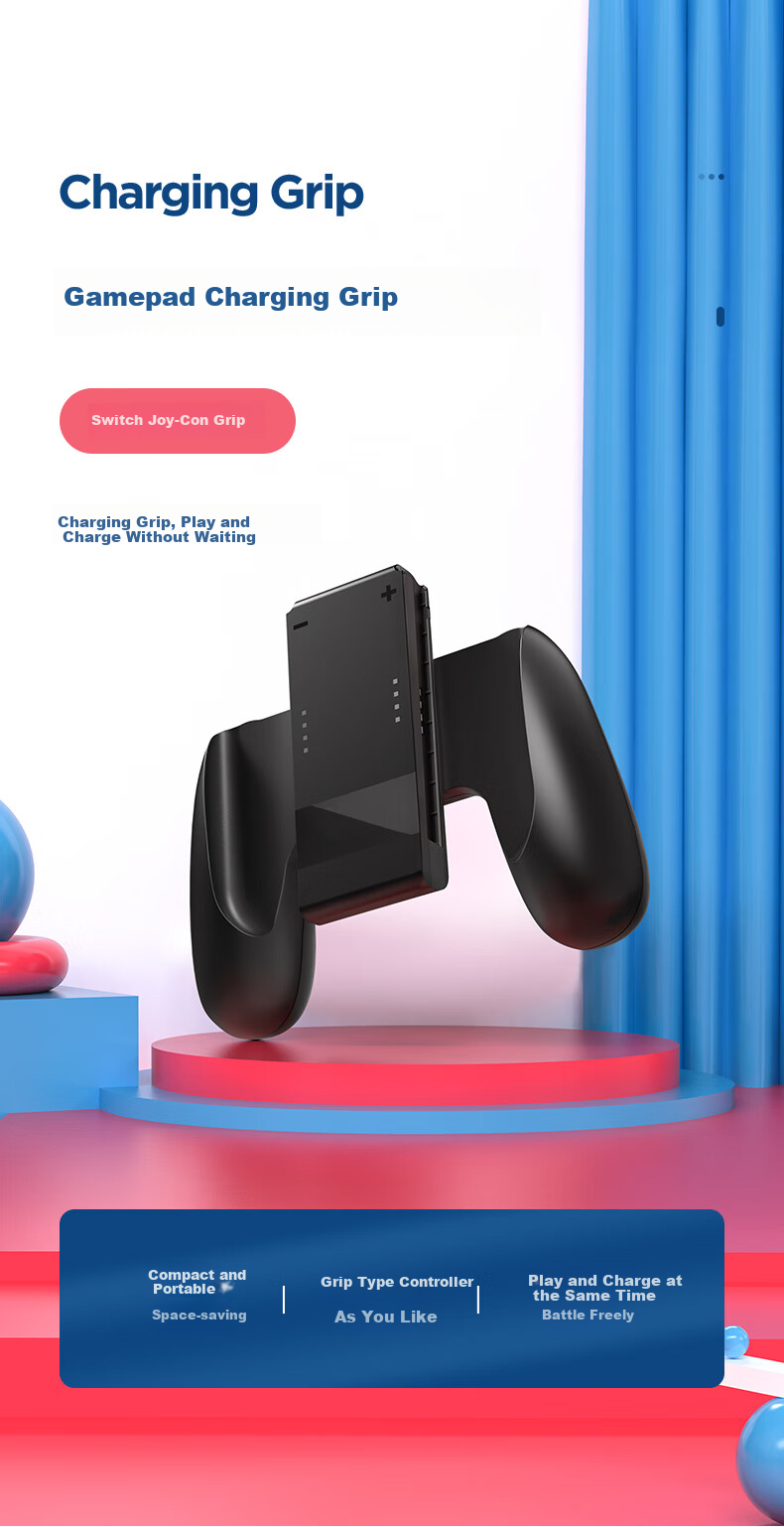 Yisika Switch Game Controller Charger, Play While Charging, Joy-Con Controller with Non-Slip Grip, Compact And Portable, Mobile Game Accessory, E-Sports Switch Accessory 1